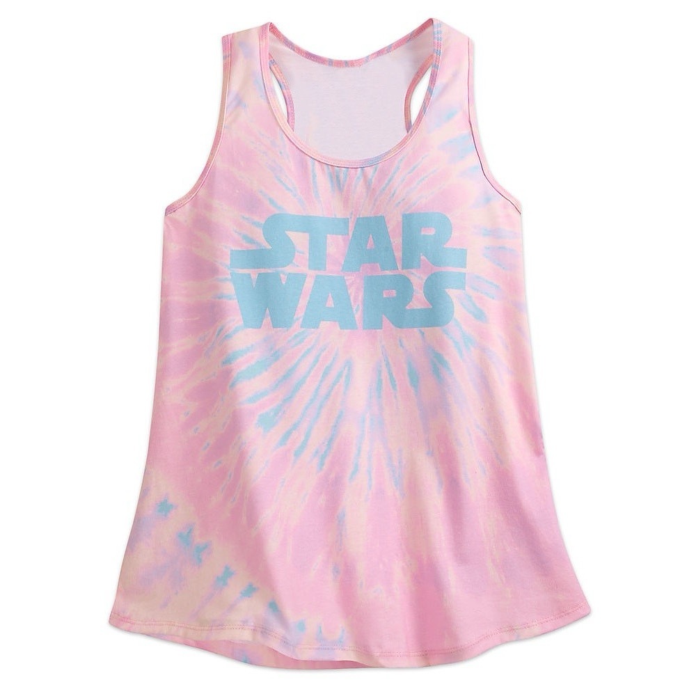 Star Wars light pink and blue tie-dye racerback tank top size Large